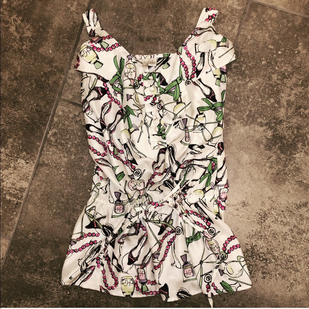 LC Lauren Conrad Silky Peplum Top